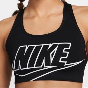 Nike Swoosh- Women's Medium-Support Sports Bra - Black - size Large